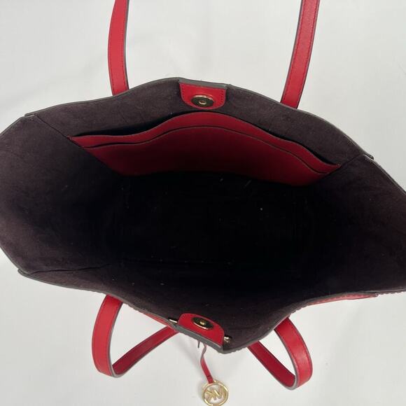 Michael Kors Sinclair Red Large Leather Tote Bag - Picture 7 of 7